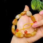 和田玉黄皮白肉籽料手串（41.8g）