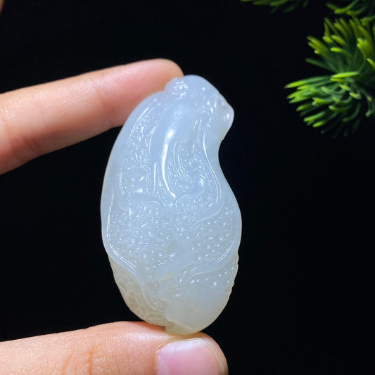 和田玉籽料白菜挂件（38.8g）