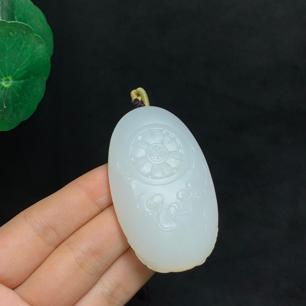 和田籽料羊脂白玉观音（53.0g）