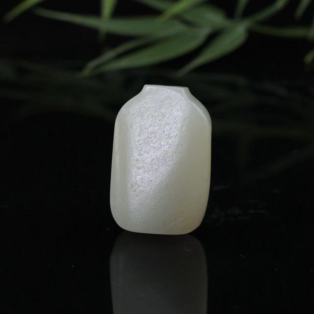 和田玉白玉洒金皮无事牌（34.9g）