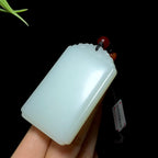 和田羊脂白玉无事牌（63.3g）