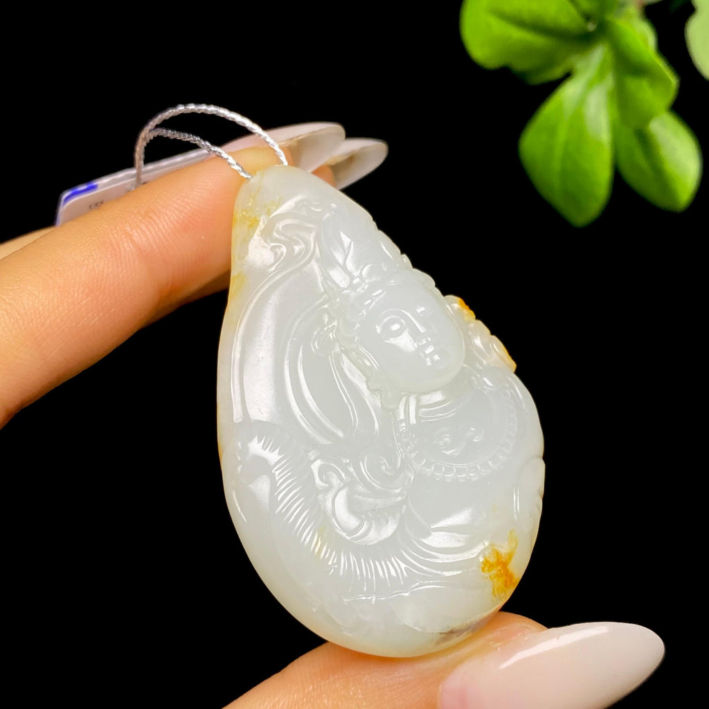 和田玉籽料文殊菩萨HZ2606073063（38.2g）