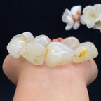 和田玉洒金皮籽料【精品手串】（74.7g）