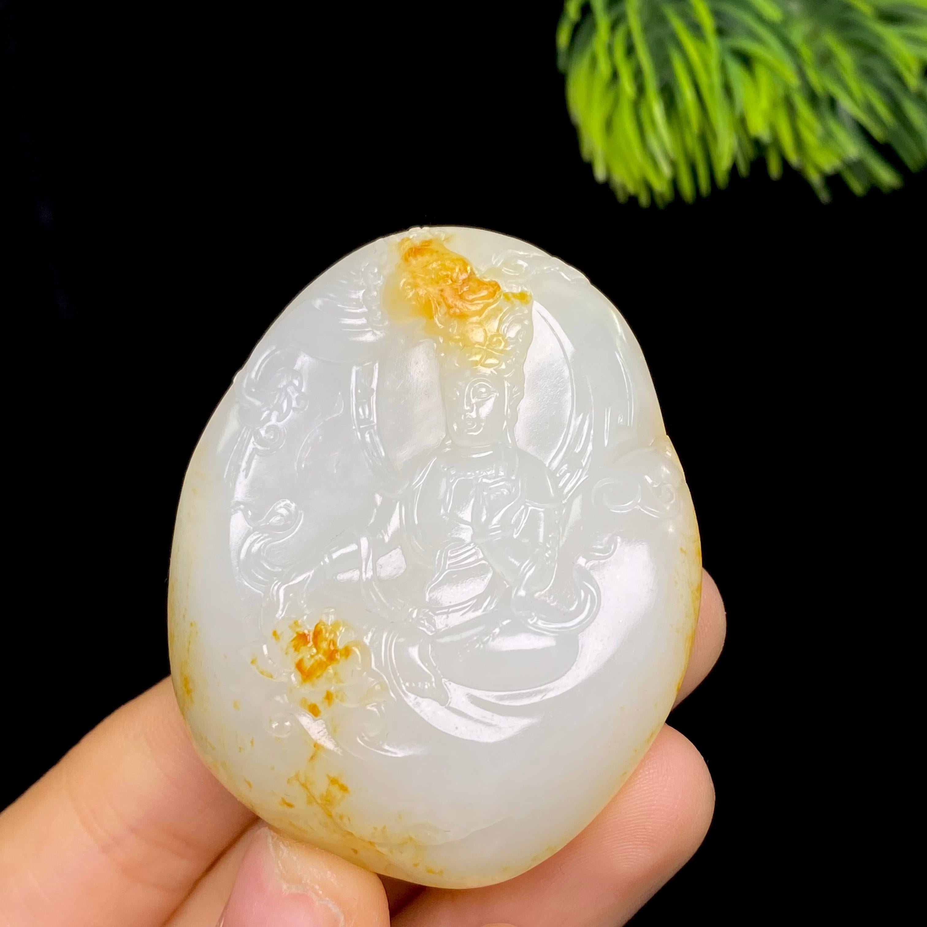 和田玉籽料观音（49.4g）