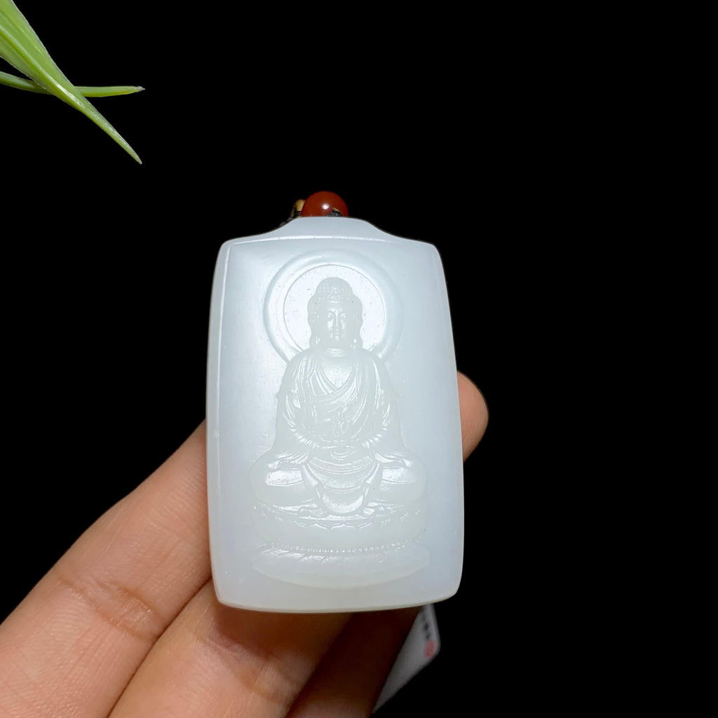 和田羊脂白玉观音牌（40.5g）