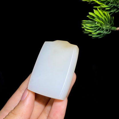和田玉糖白玉无事牌（40.1g）