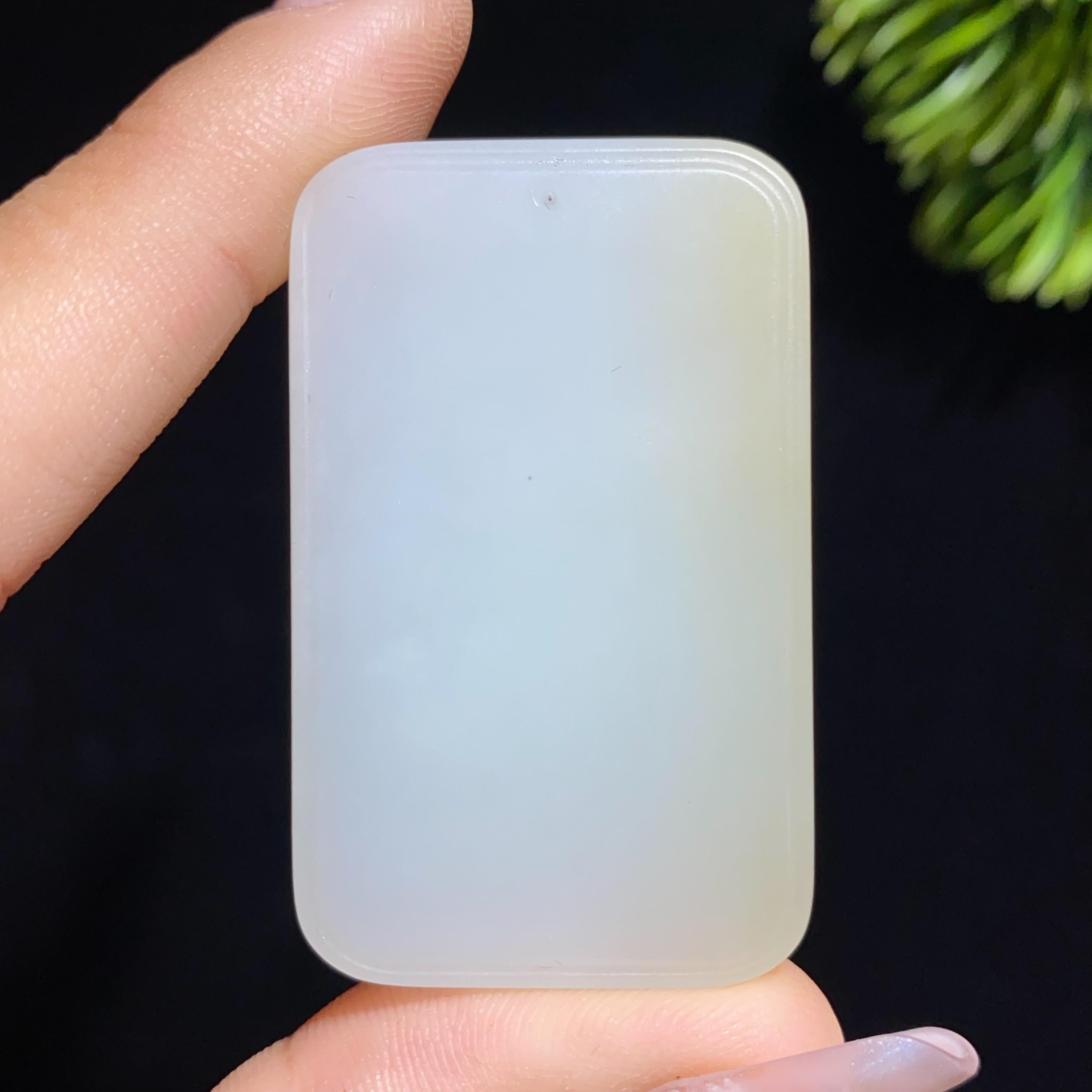 和田玉糖白无事牌（25.7g）