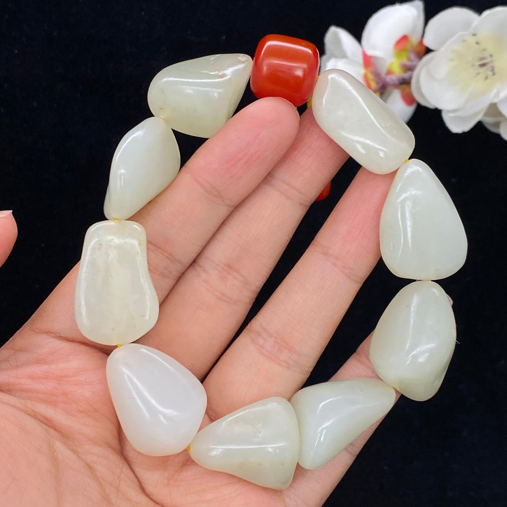 和田玉白玉籽料【精品手串】（83g）