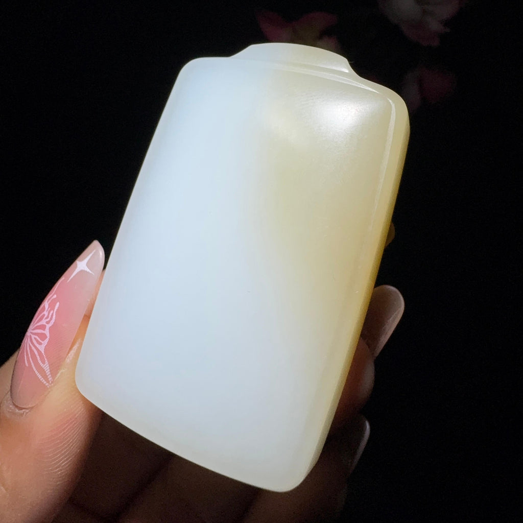 和田玉糖白挂件关公（70.8g）