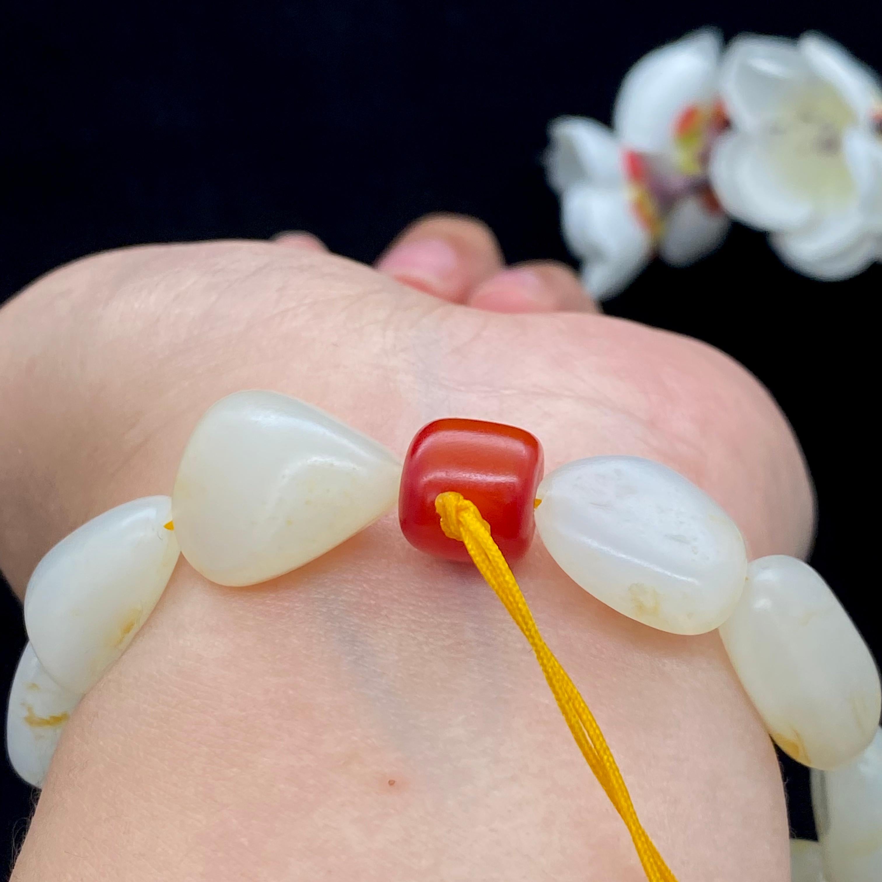 和田玉-黄皮籽料【精品手串】（44.8g）