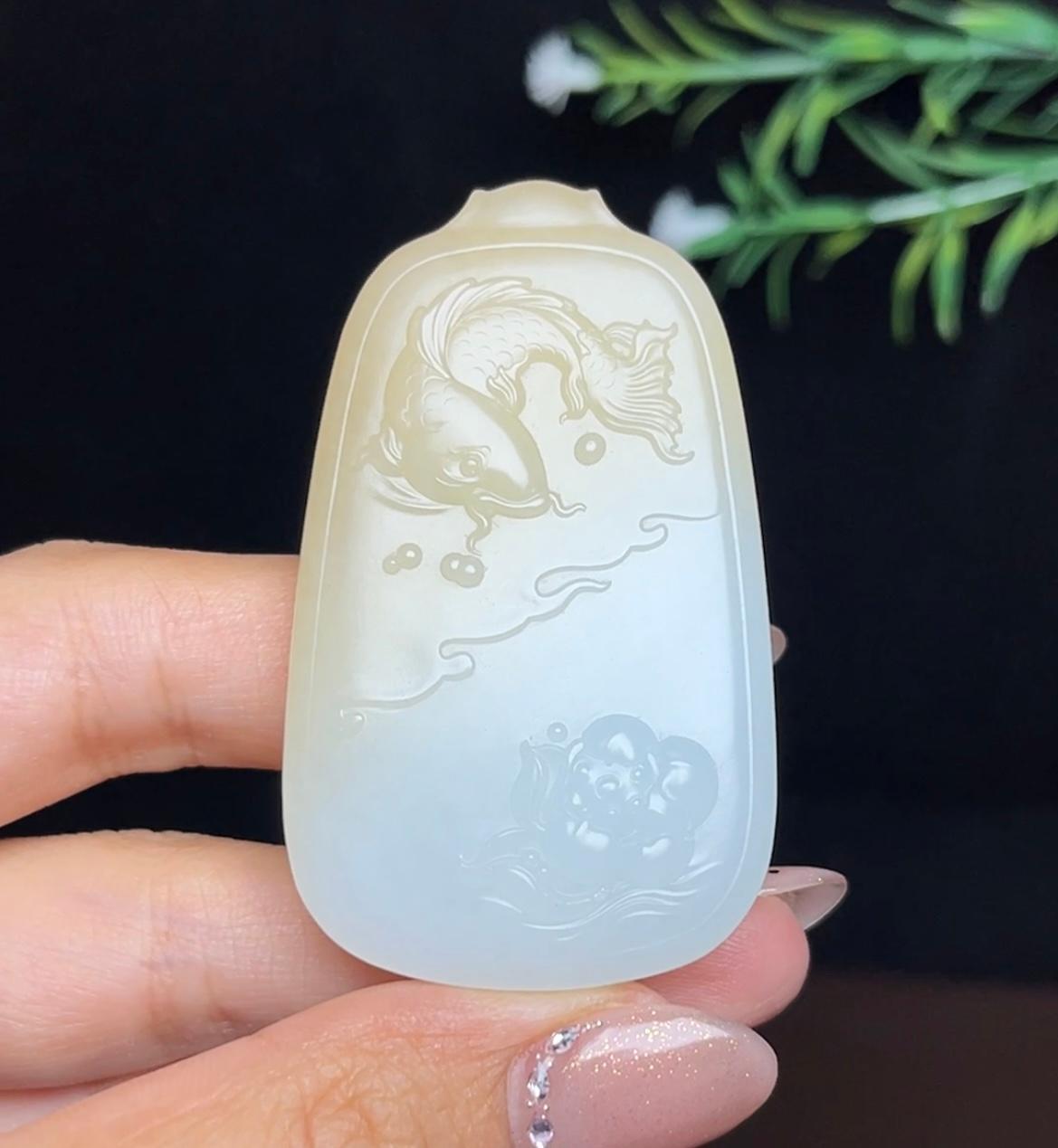 和田玉糖白料年年有余（46.7g）