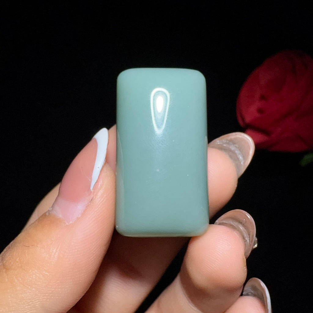 秒杀和田玉碧玉鸭蛋青平安无事牌（15.5g）