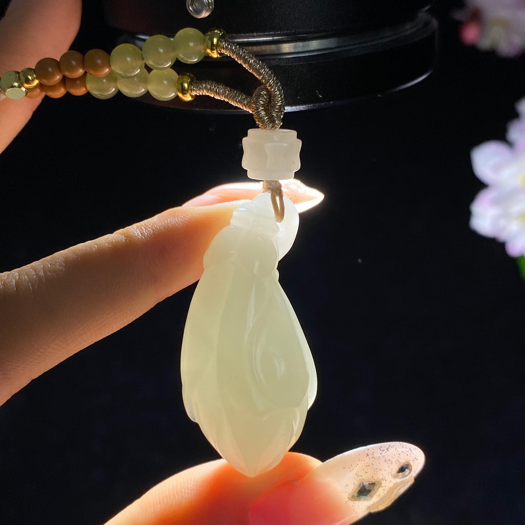 和田玉米达料白玉玉兰花（17.1g）
