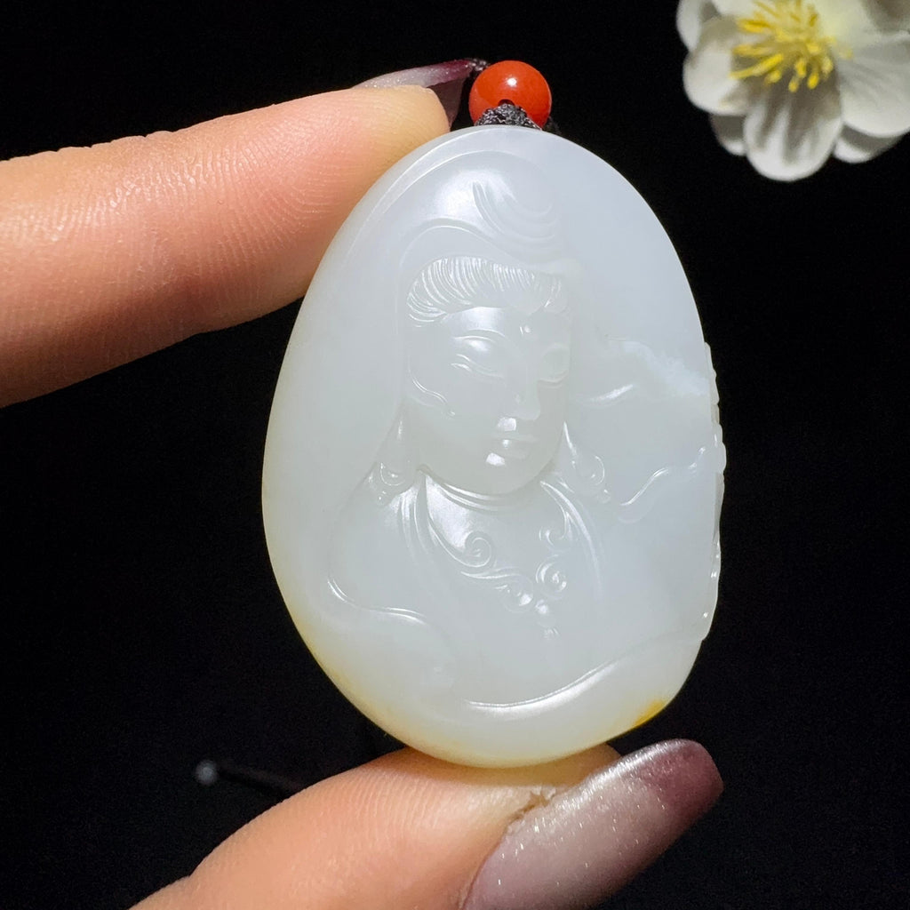和田玉籽料观音挂件（43.2g）