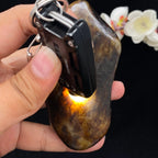 和田玉秋梨黄皮籽料手把件（192g）