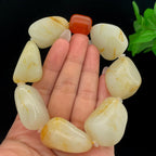 和田玉洒金皮籽料【精品手串】（118.4g）