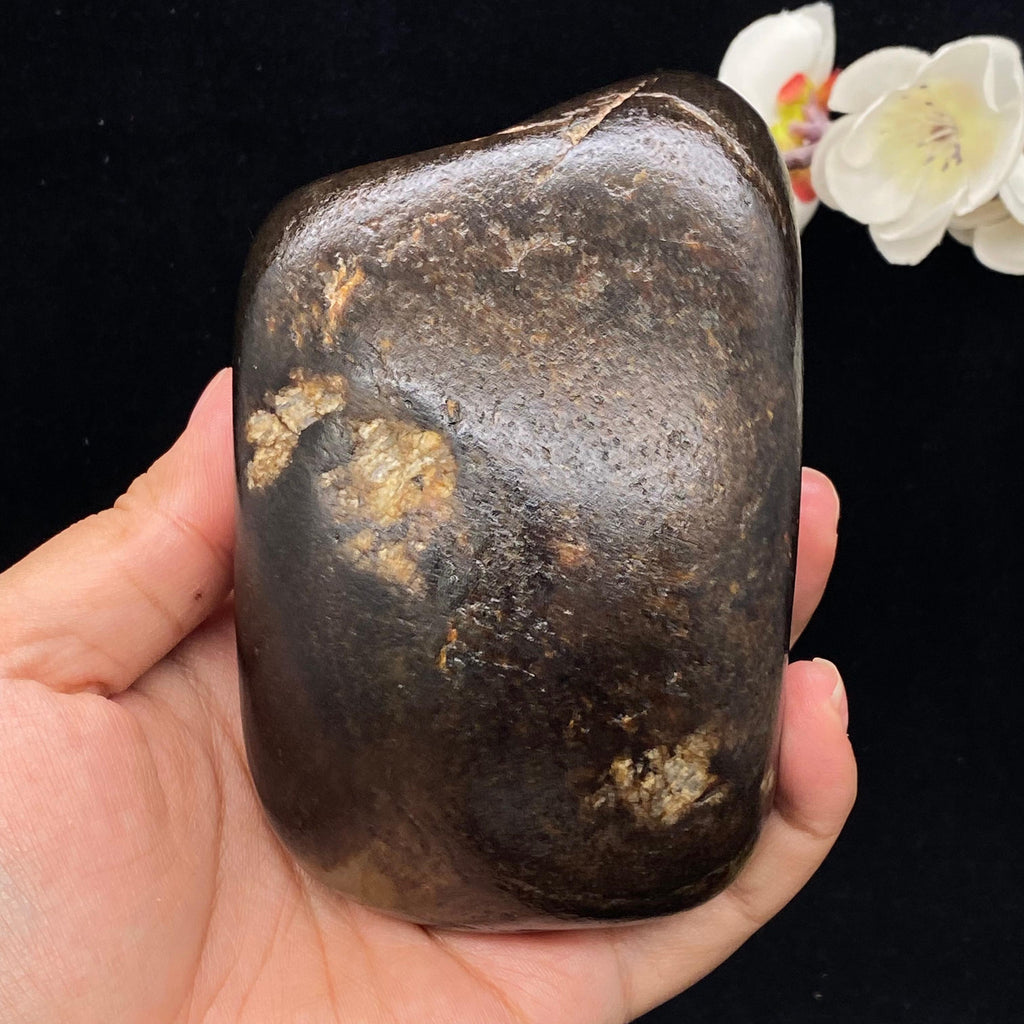 和田玉聚黑皮漏籽料摆件（849.1g）