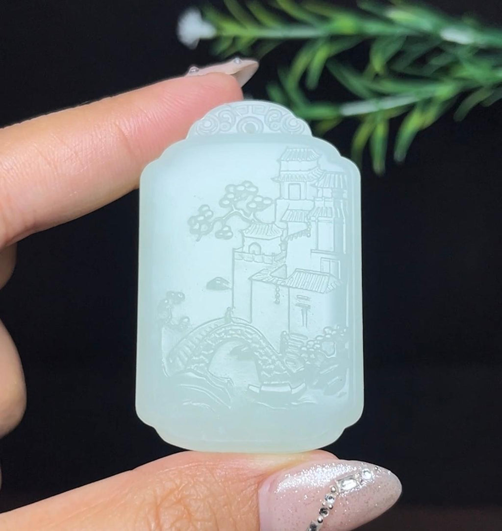 和田白玉山水牌（52.1g）