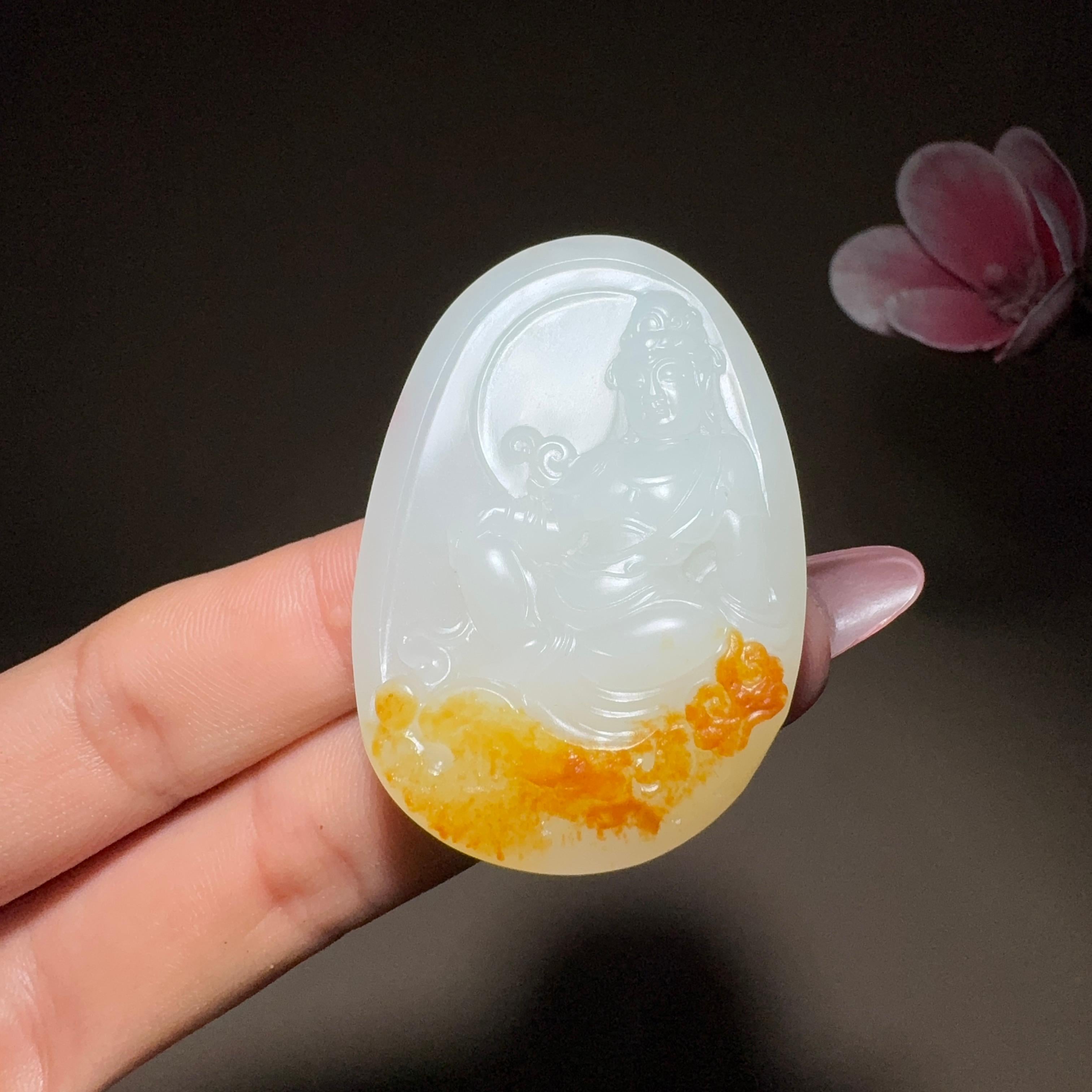 和田玉籽料观音挂件（35.1g）