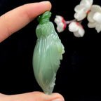 和田玉碧玉带猫眼【蝶莲花】挂件SY2607260392（56.2g）
