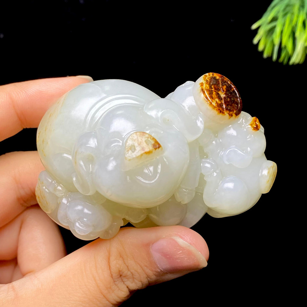 和田玉籽料貔貅把件