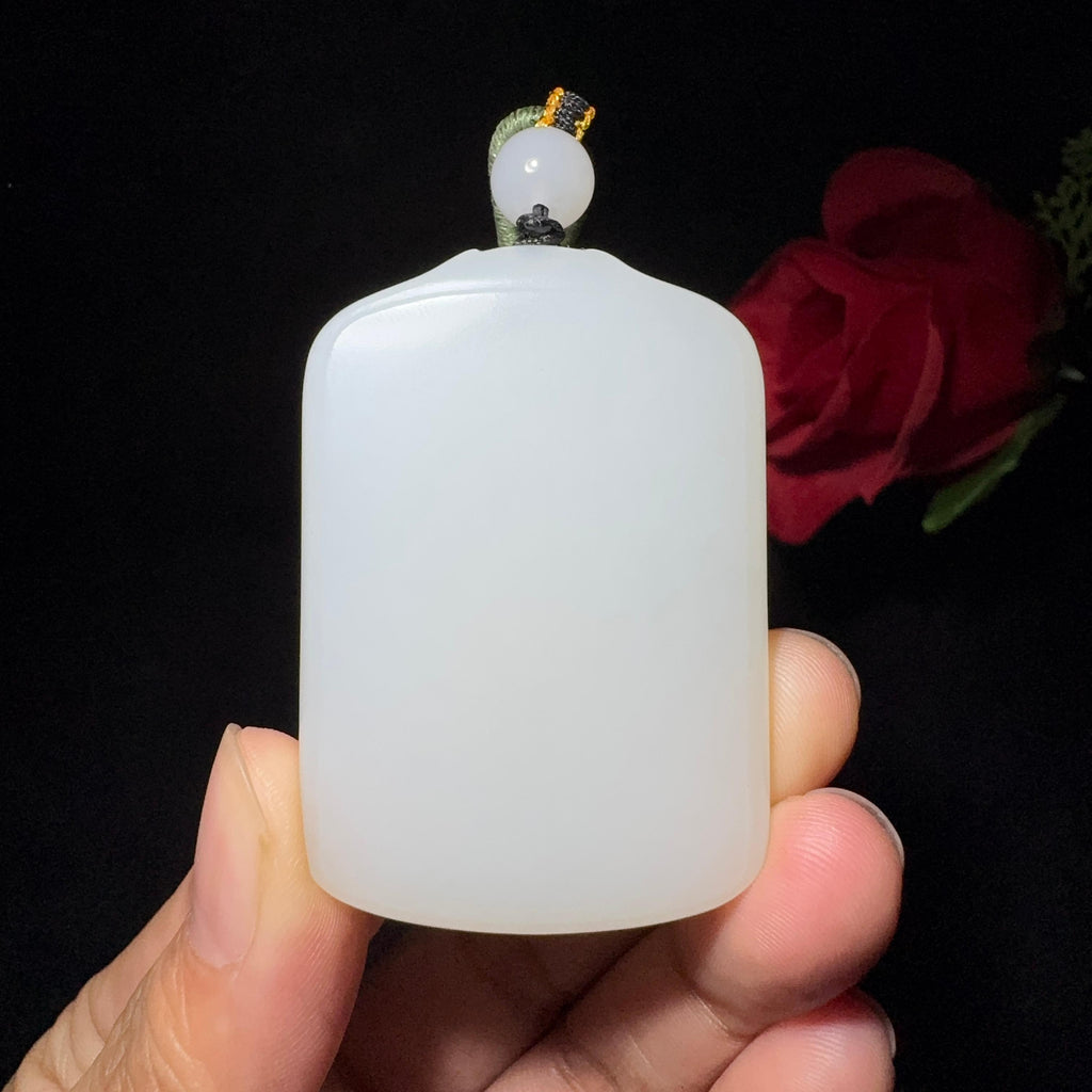 和田玉白玉平安无事牌（33.4g）