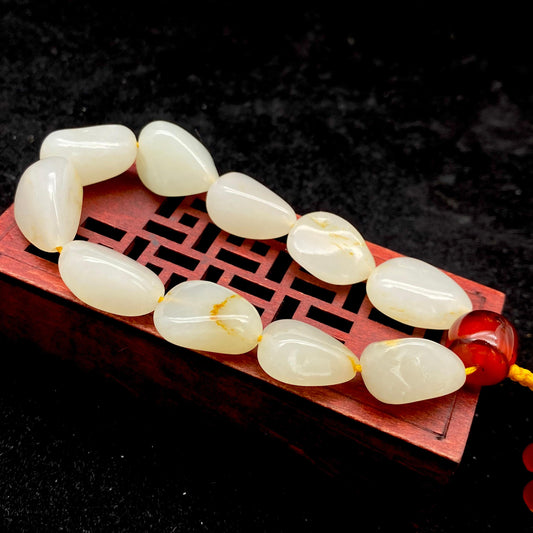 和田玉黄皮【精品手串】（44.7g）