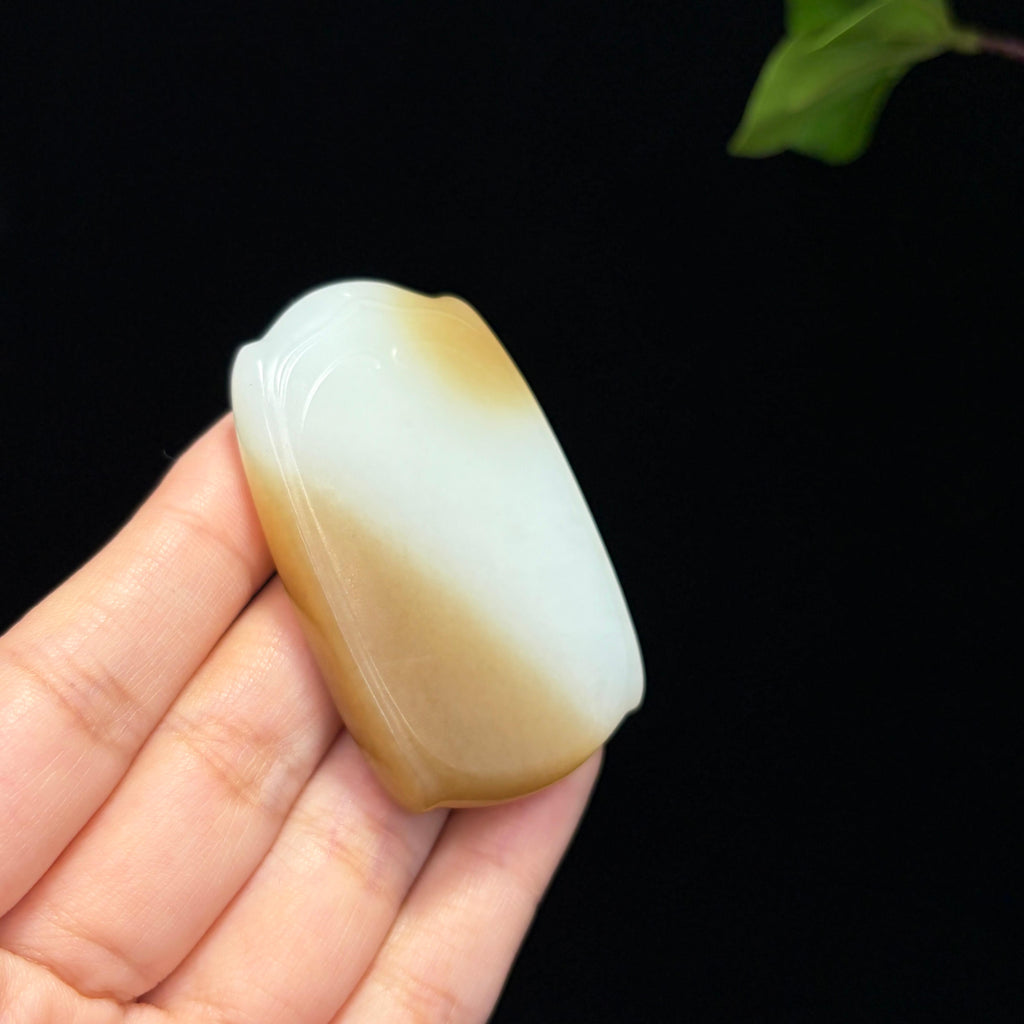 和田山料糖白玉无事牌挂件（40.6g）
