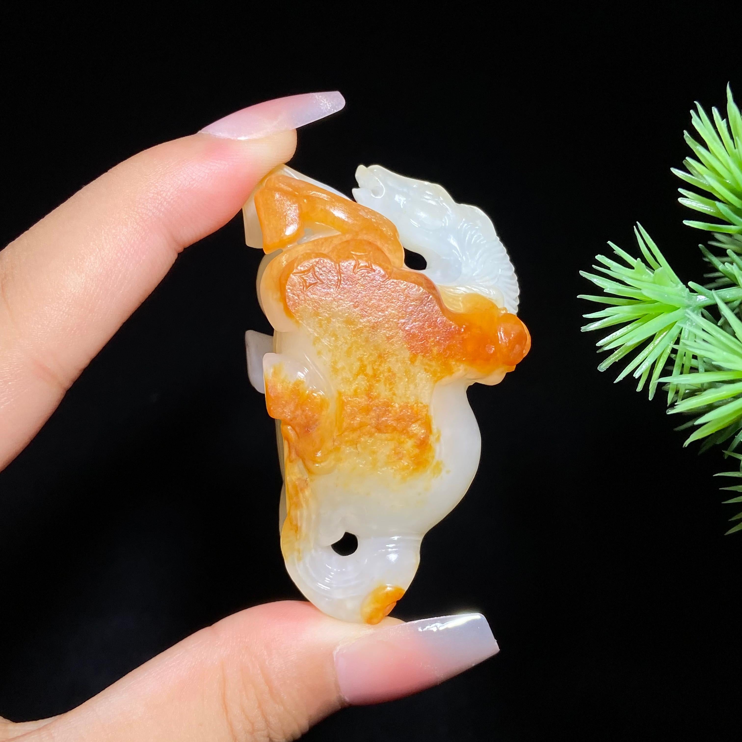 和田玉籽料马上封侯（49.9g）