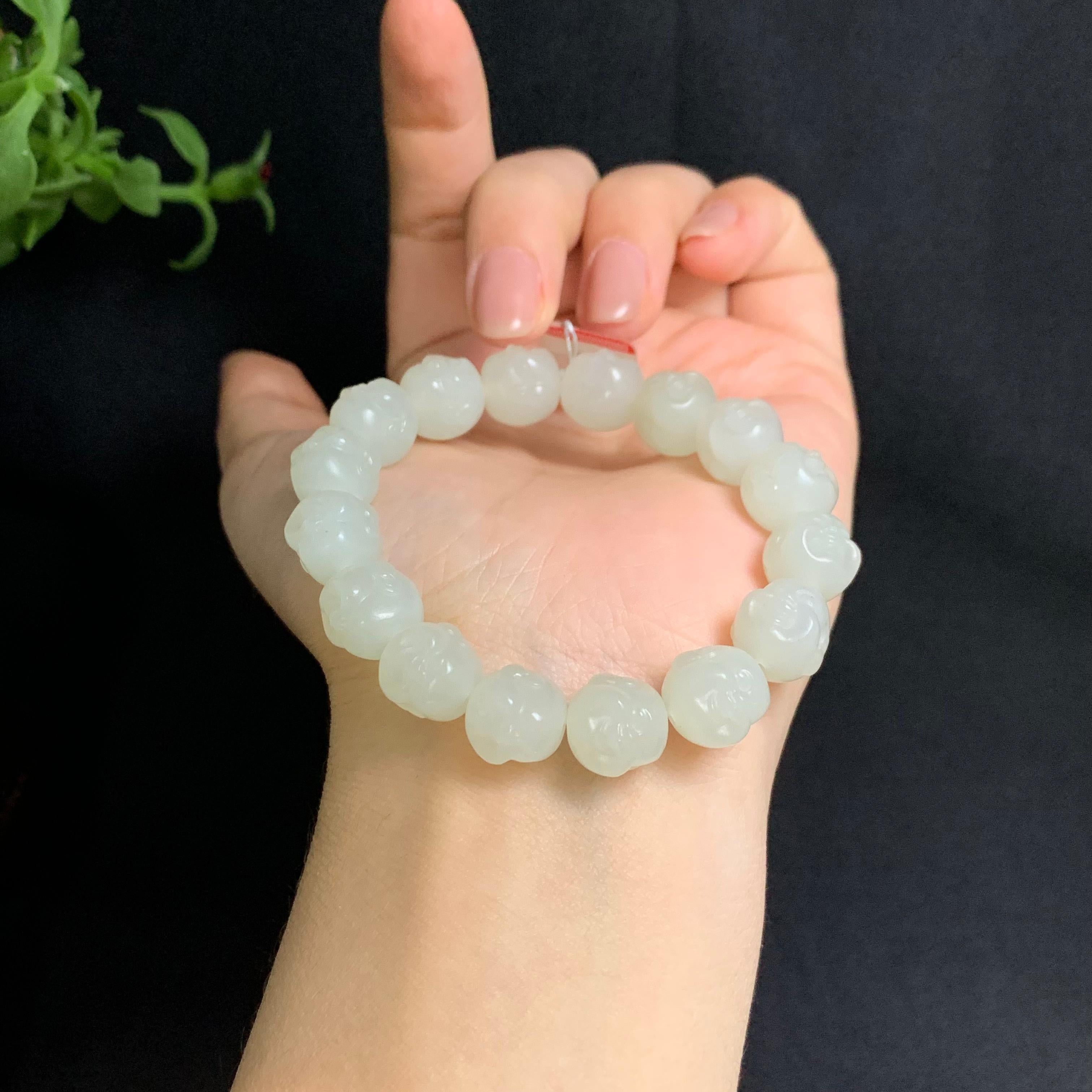 和田山料白玉佛头手串（37.0g）