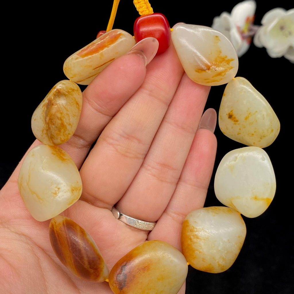 和田玉洒金皮籽料【精品手串】（82.5g）