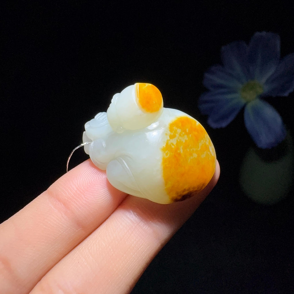 和田玉籽料童子送财（15.0g）