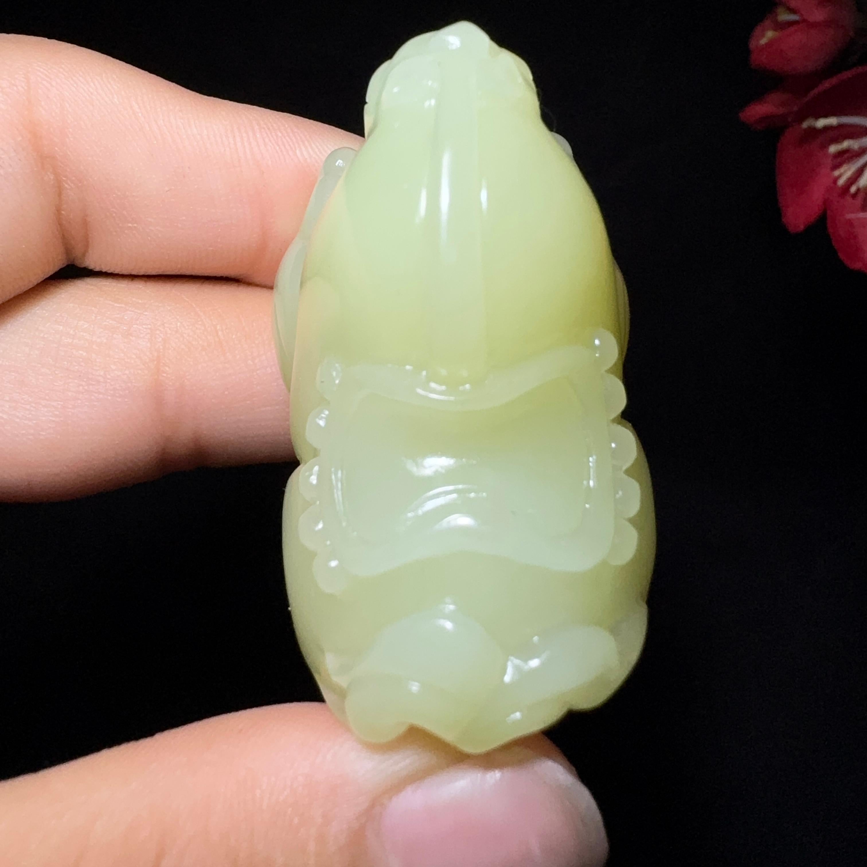 秒杀和田玉黄口马到成功挂件（69.0g）