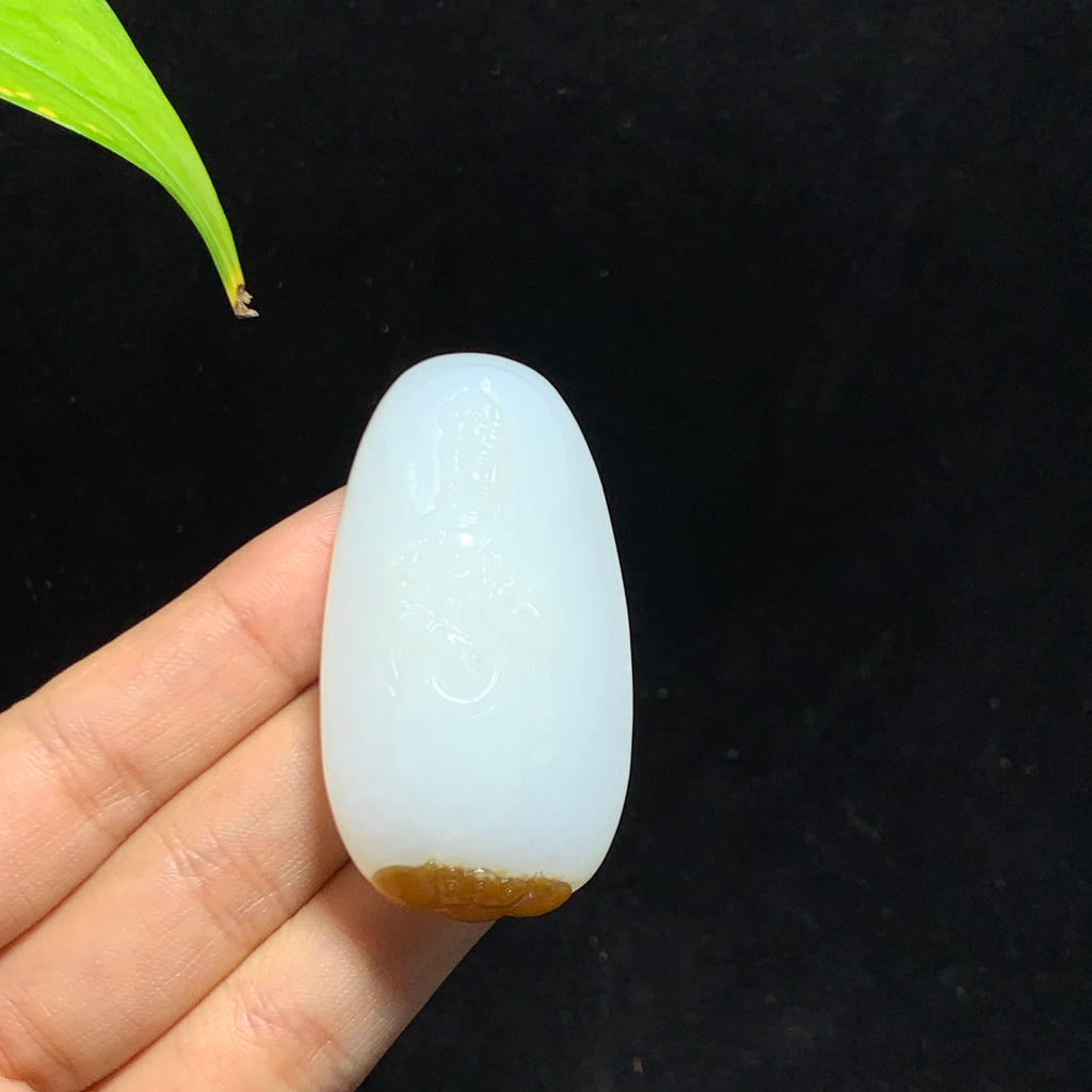 和田山料糖白玉观音挂件（43.2g）
