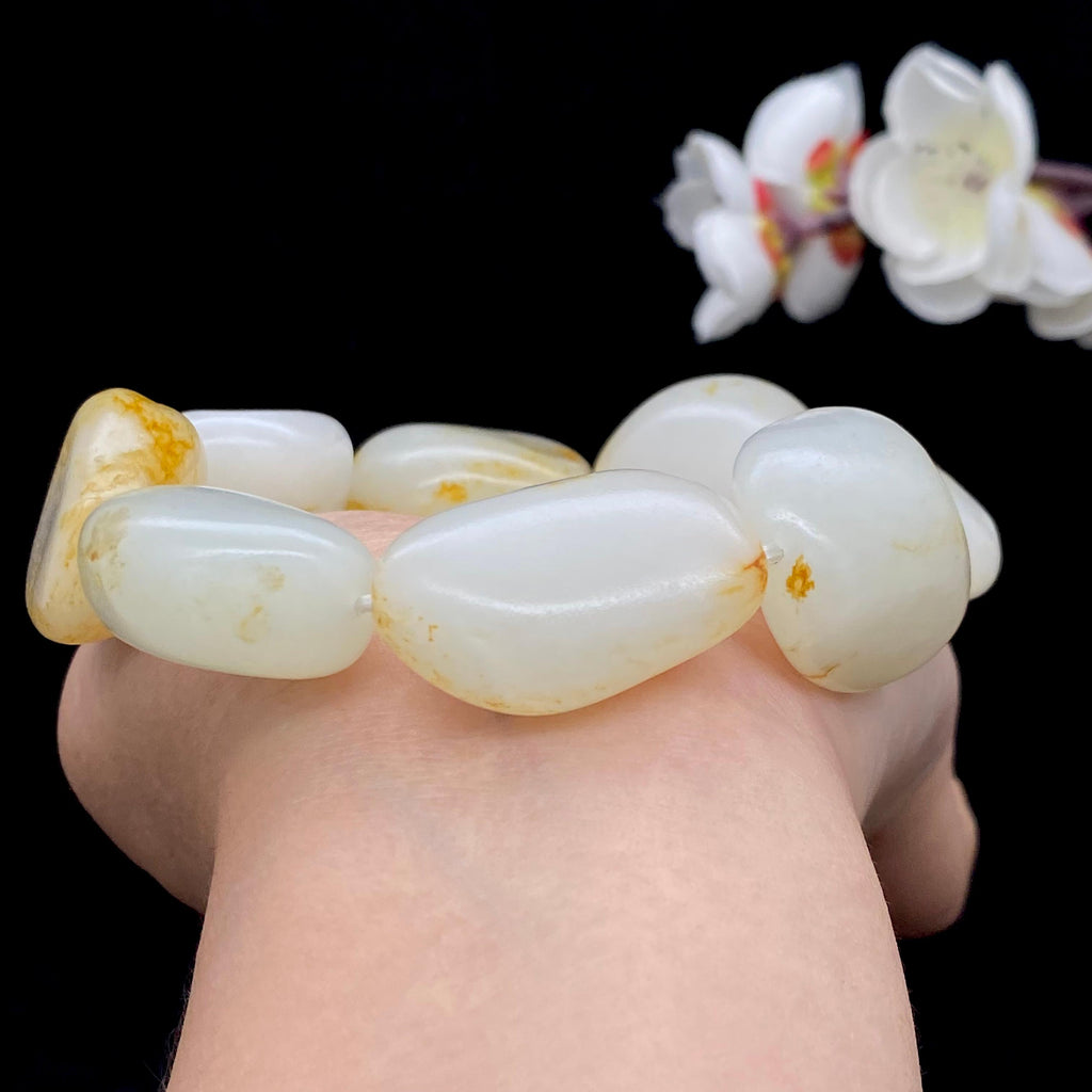 和田玉洒金皮籽料【精品男士手串】（146.4g）