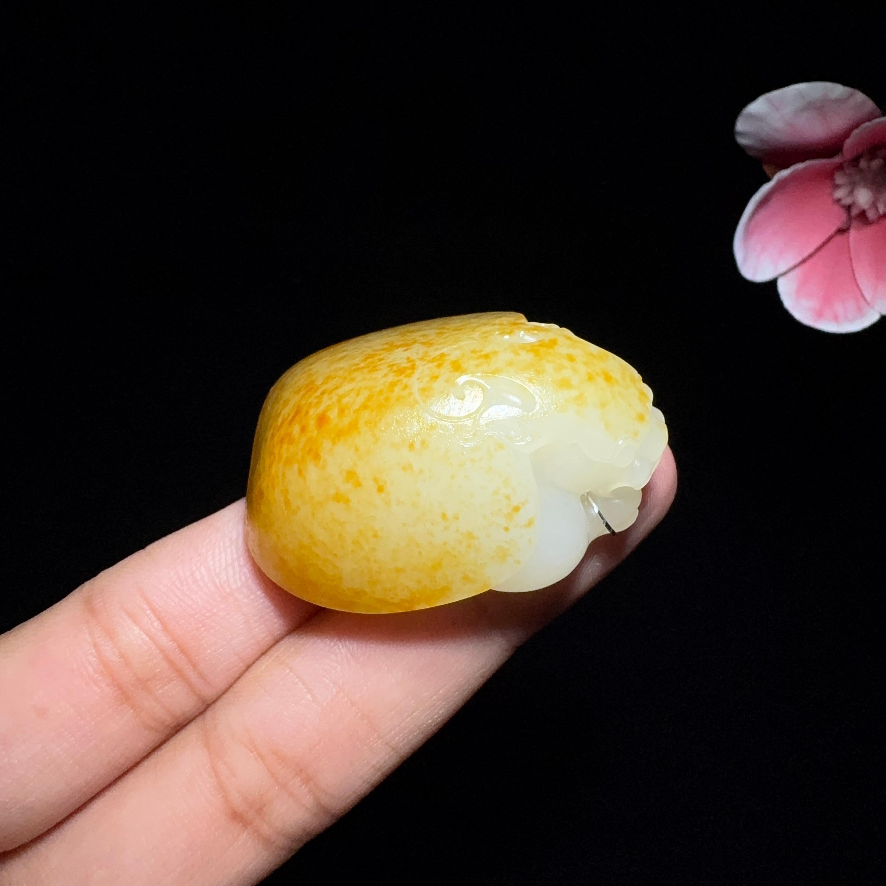 秒杀和田玉籽料龙龟挂件（33.1g）