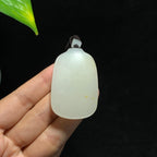 和田籽料洒金皮白玉无事牌挂件（33.7g）