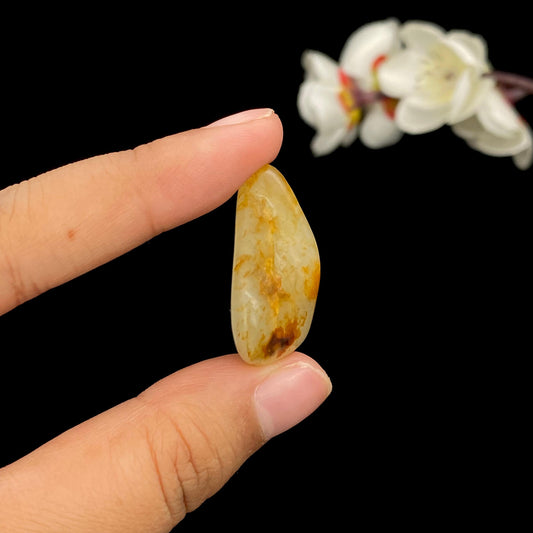 和田玉洒金皮青花底籽料吊坠籽（8.5g）