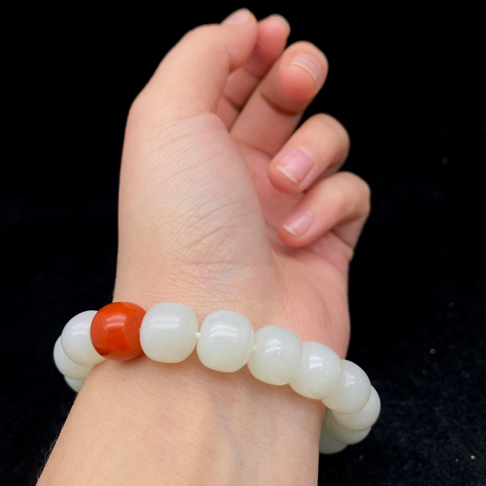 和田玉-白玉【老型珠手串】（44g）