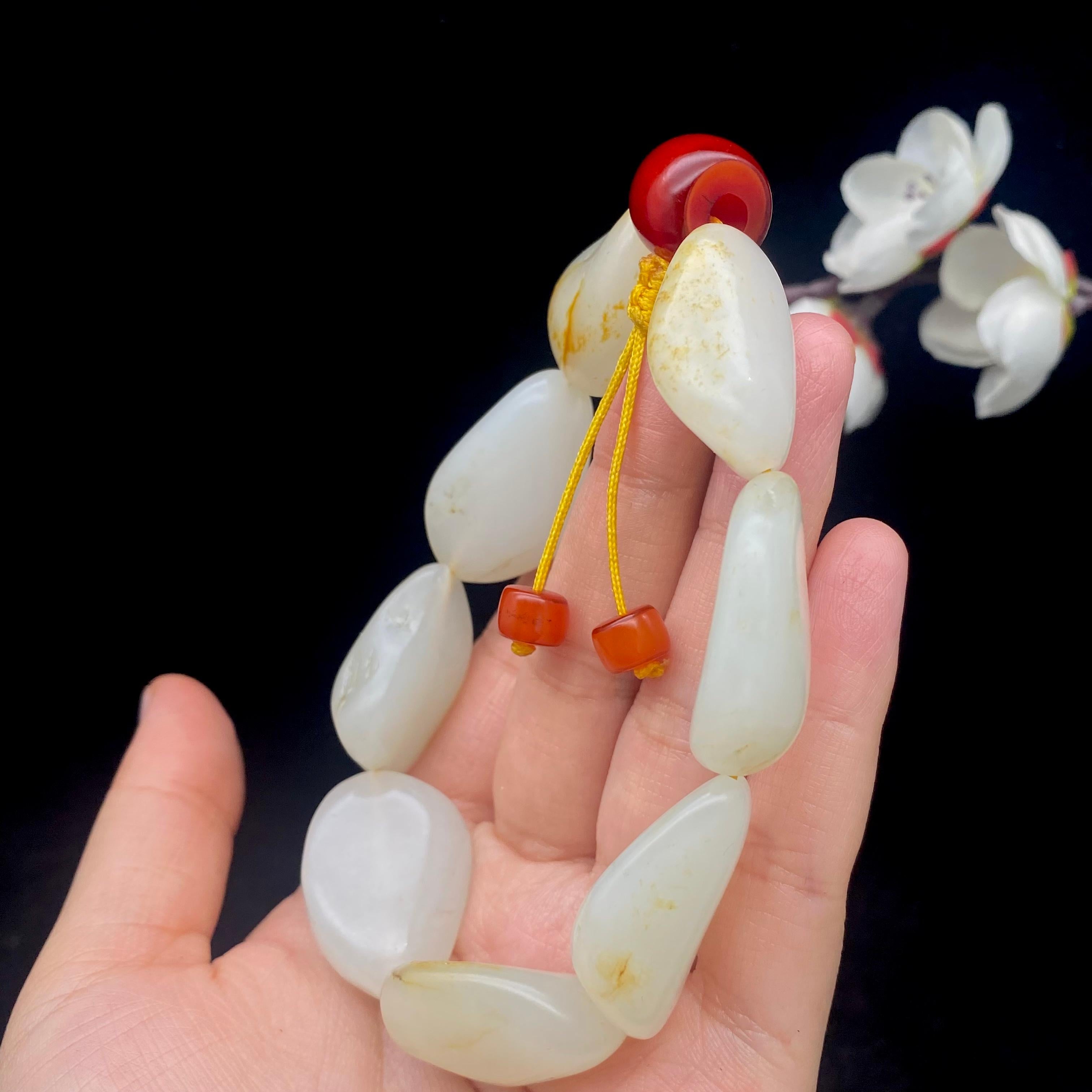 和田玉洒金皮籽料【精品手串】（79.2g）