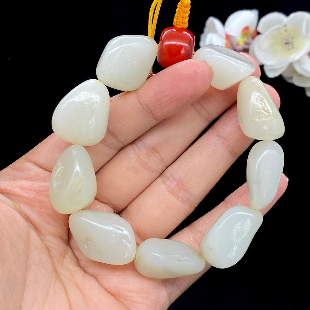 和田玉白玉籽料【精品手串】（76.4g）