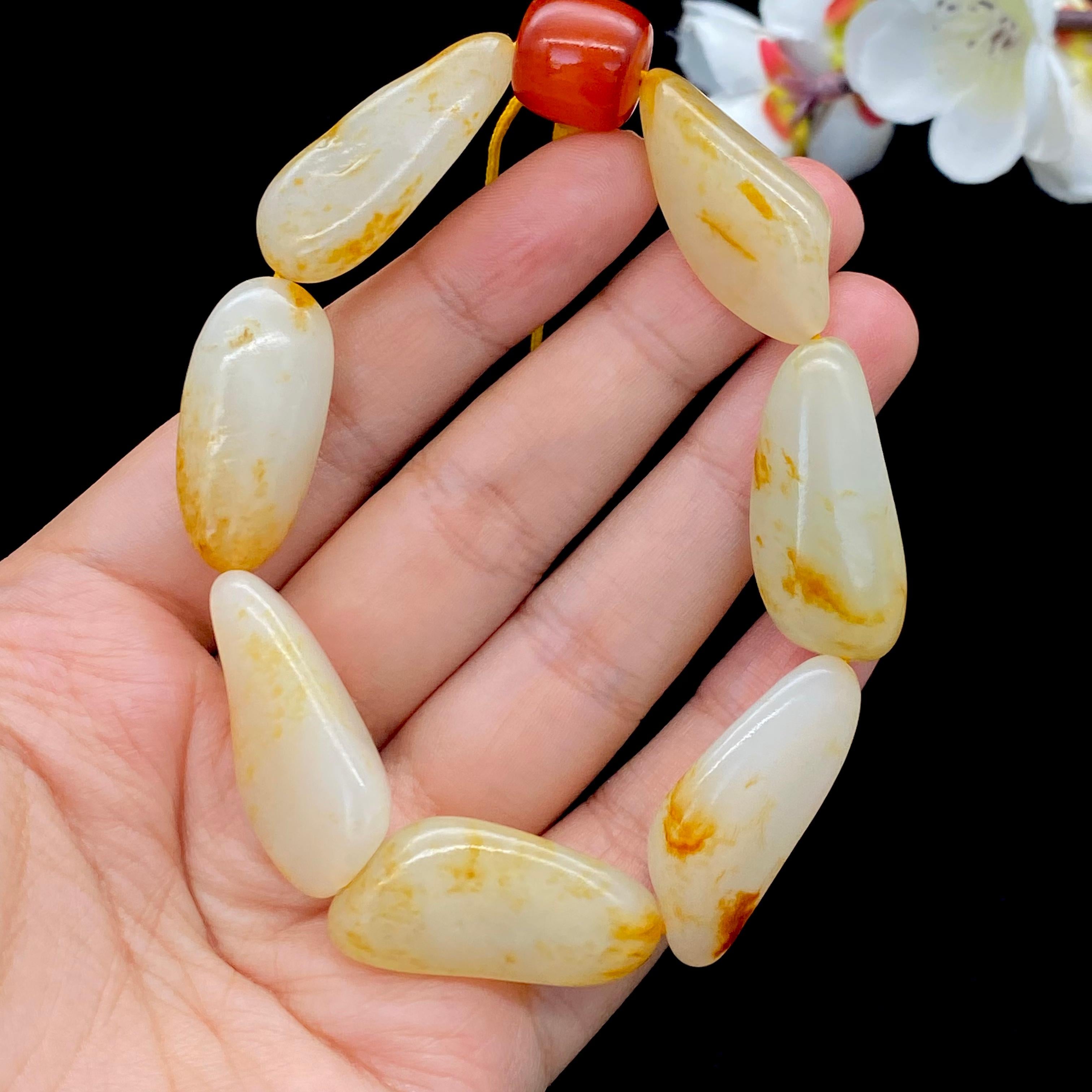 和田玉洒金皮【精品手串】（50.4g）