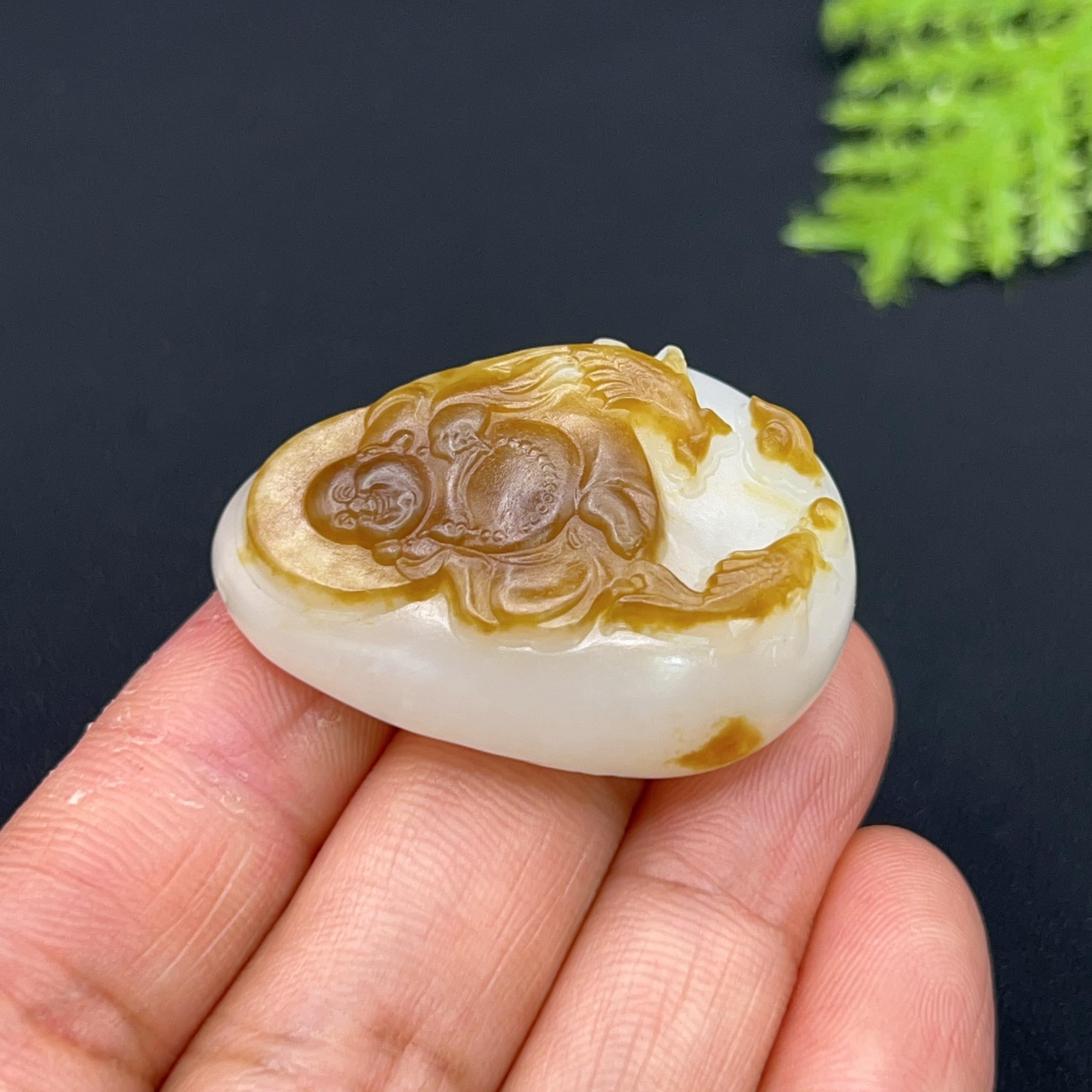 和田玉羊脂白玉佛挂件（25.2g）