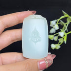 和田玉糖白玉莲花无相佛平安无事牌（48.9g）
