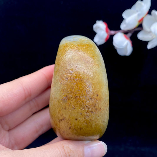 和田玉聚黄皮籽料原石（230g）