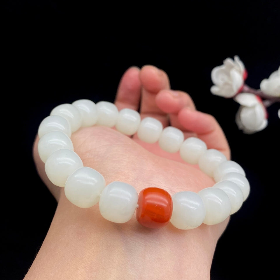 和田玉-白玉【老型珠手串】（44g）