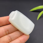 和田玉羊脂白玉平安无事牌玉牌（33.44g）