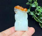 和田玉籽料红皮白肉羊脂白玉祥龙护主印章（42.5g）