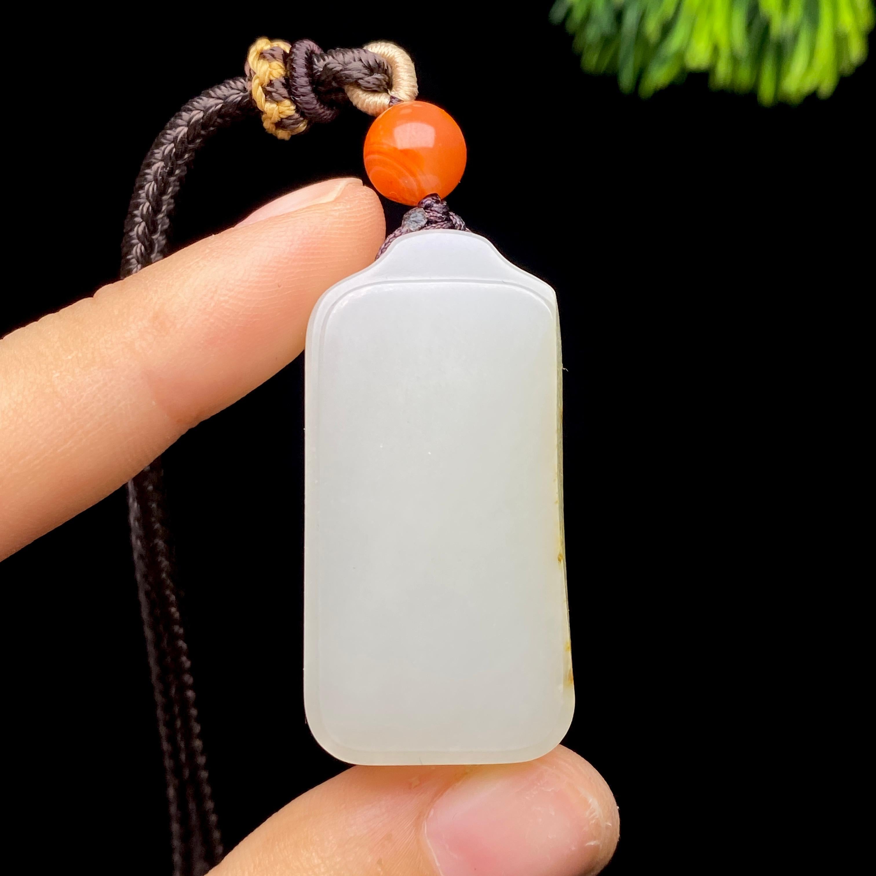 和田玉籽料无事牌（23.5g）