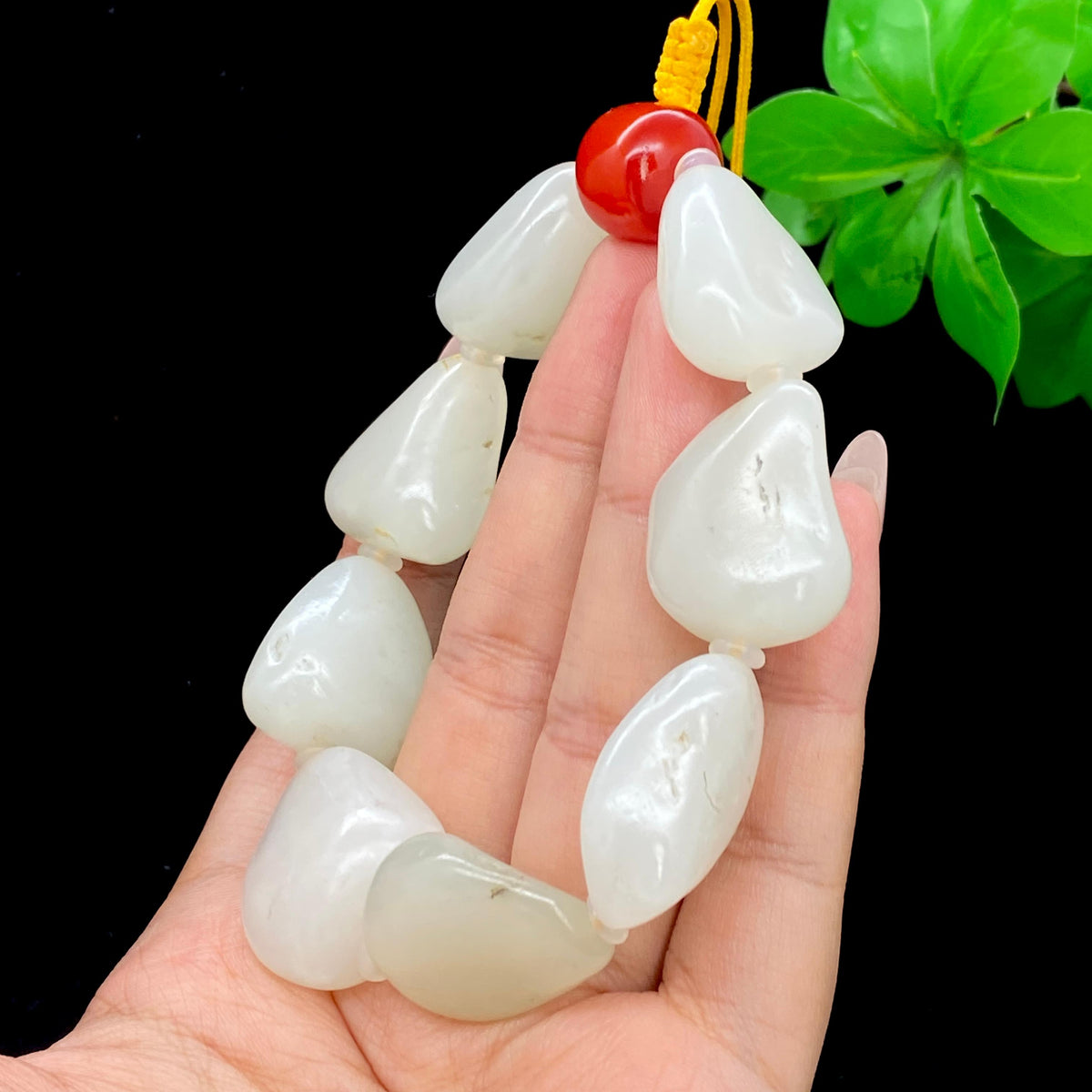 和田玉白玉籽料【精品手串】（86.2g）
